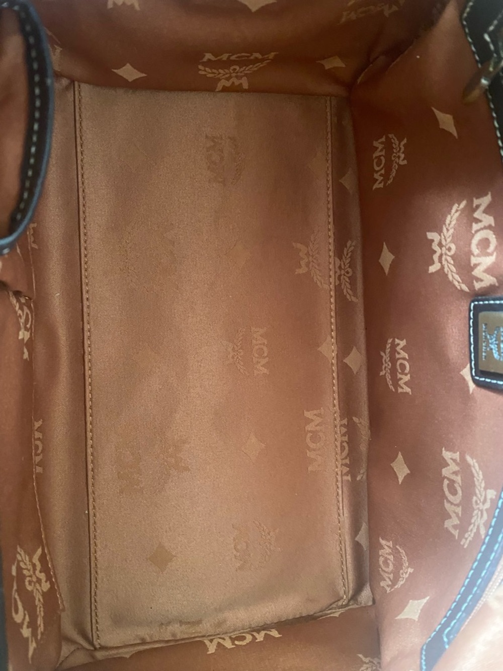 MCM Cognac Visetos Medium Boston Handbag With FREE Wallet - Picture 11 of 15